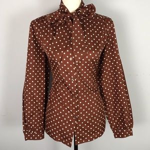 Brown Polka Dot Women's Top